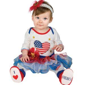 Newborn Little Firecracker Baby Girls First 4Th Of July Costume (6-12 Months)